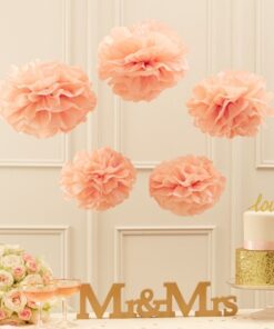 5 pompons rose pastel so chic blush
