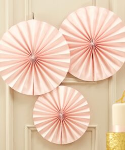 3 rosaces papier rose pastel blush so chic