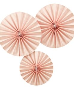 3 rosaces papier rose pastel blush so chic