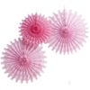 3 rosaces en papier panaché de rose deco suspension