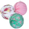 3 lanternes lampion flower liberty shabby tea party