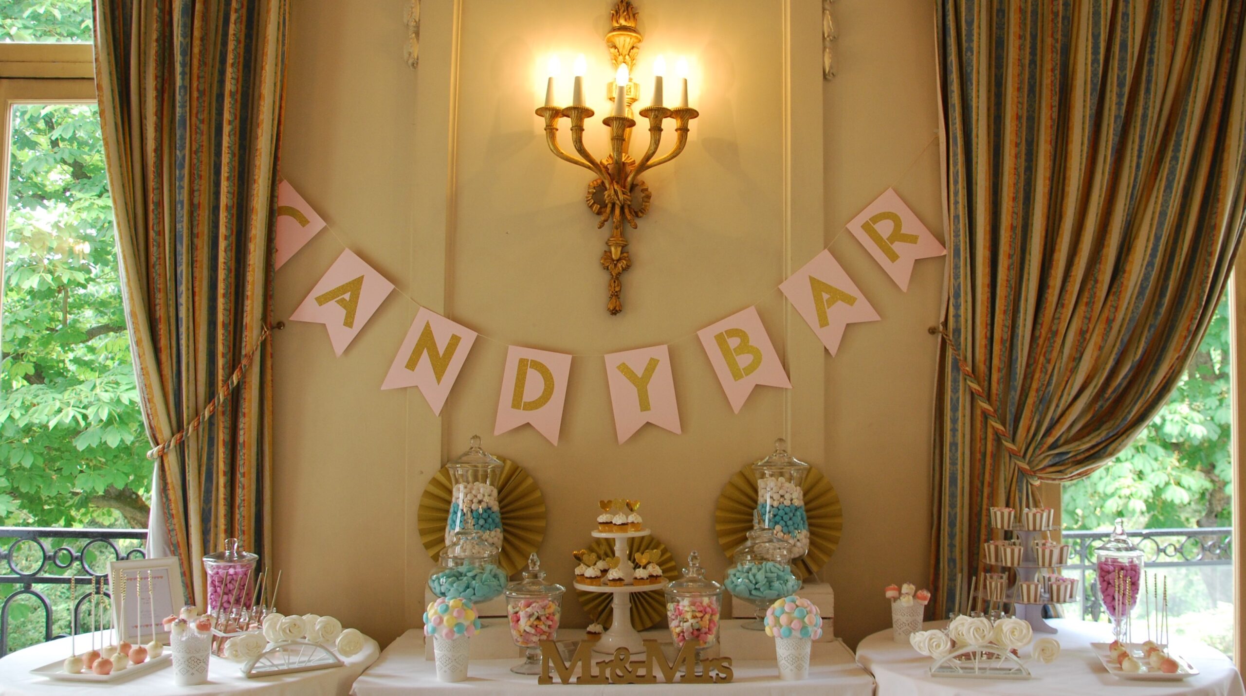 Guirlande candy bar rose pastel or glitter 2M Guirlande candy bar rose pastel or glitter 2M