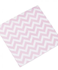 20 petites serviettes cocktail chevron rose