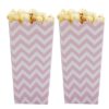 8 Pots à popcorn chevrons rose pale candy bar