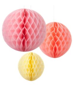 3 boules alvéolées sorbet pastel pêche abricot jane