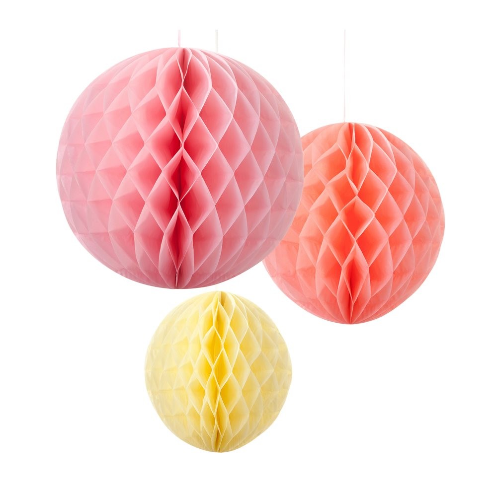 3 boules alvéolées sorbet pastel pêche abricot jane 3 boules alvéolées sorbet pastel pêche abricot jane
