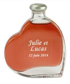 Mignonnette fiole en verre forme coeur 50ml