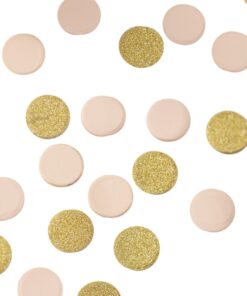 Confettis ronds rose pastel et doré