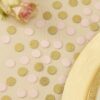 Confettis ronds rose pastel et doré