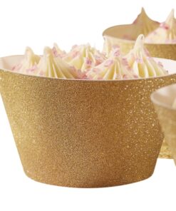 10 caissettes à cupcakes or glitter