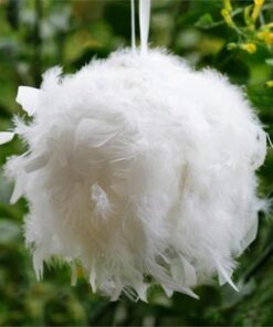 Location boule de plumes 30 cm blanc