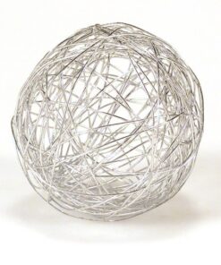 10 boules deco métal argent 8 cm