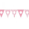 Banderole personnalisable DIY à fanions rose 7M90