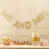 Guirlande mariage Mr & Mrs or gold paillettes