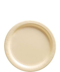 20 assiettes à dessert carton ivoire vanille