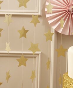 Guirlande étoile or gold glitter 5m
