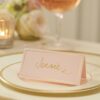 10 marque place rose pastel et doré