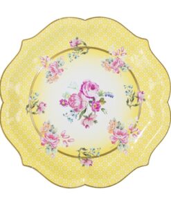 4 Plat assiettes vintage floral tea party 30cm