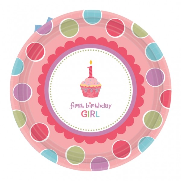 8 petites assiettes 1er anniversaire fille cupcake 8 petites assiettes 1er anniversaire fille cupcake