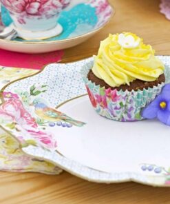 12 assiettes repas fleurs vintage tea party