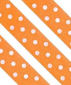 Ruban satin orange à pois decor gateau