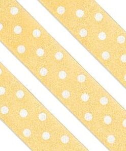 Ruban satin jaune à pois decor gateau