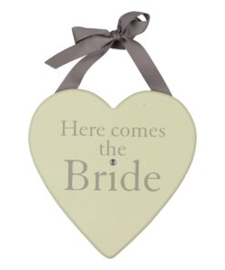 Panneau mariage Coeur Here comes the Bride