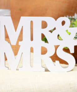 Lettres en bois "Mr" & "Mrs" blanc déco mariage