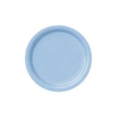 20 assiettes à dessert carton bleu ciel 17cm 20 assiettes à dessert carton bleu ciel 17cm