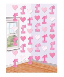 6 guirlandes verticales anniversaire 1 an fille