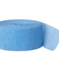 Guirlande papier crepon uni bleu ciel