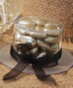Chapeau boite plexi contenant dragées 6cm