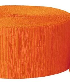 Guirlande papier crepon serpentin orange 24M