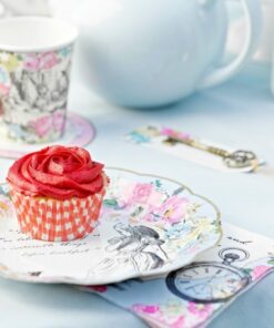 12 assiettes gâteaux Alice tea party 17cm