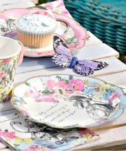 12 assiettes gâteaux Alice tea party 17cm