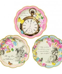 12 assiettes gâteaux Alice tea party 17cm