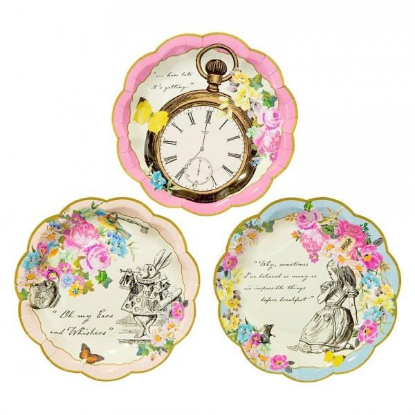 12 assiettes gâteaux Alice tea party 17cm 12 assiettes gâteaux Alice tea party 17cm