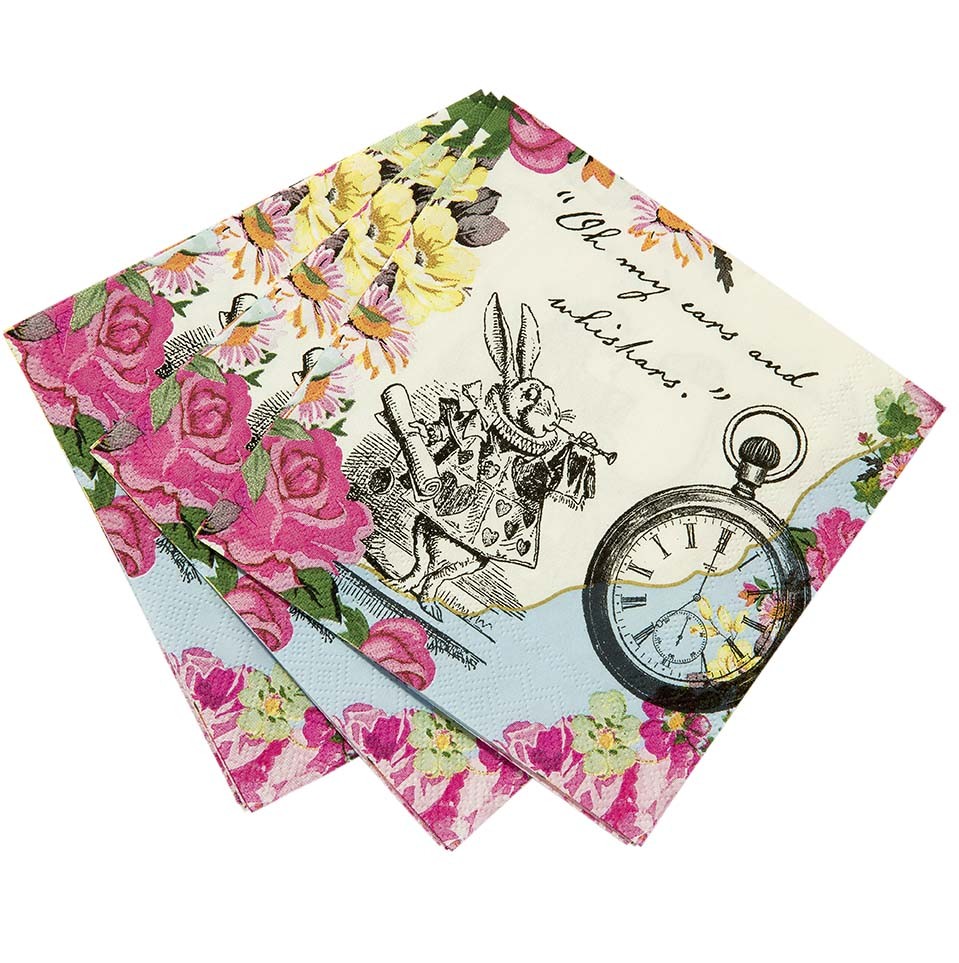 20 serviettes cocktail Alice 3 plis 25 cm 20 serviettes cocktail Alice 3 plis 25 cm