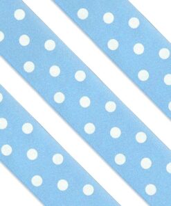 Ruban satin bleu ciel à pois decor gateau