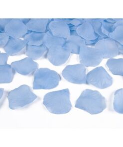 100 pétales de rose en tissu bleu ciel misty