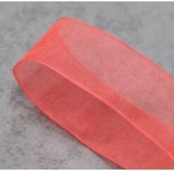 Ruban organza corail 25mm bobine 25M