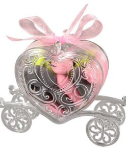 Carrosse coeur bonbonnière à dragées en plexi