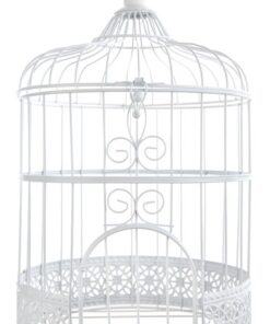 LOCATION Cage à oiseau décorative blanc metal