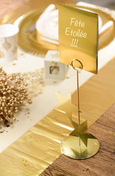 Le marque table étoile dorée support metal Paris Noel Le marque table étoile dorée support metal Paris Noel