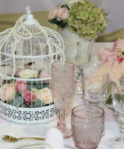 LOCATION Cage à oiseau décorative blanc metal