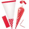 10 sachets bonbons cello cone rouge à pois