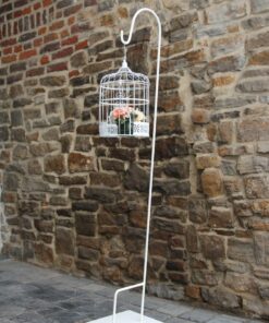 LOCATION Cage à oiseau décorative blanc metal