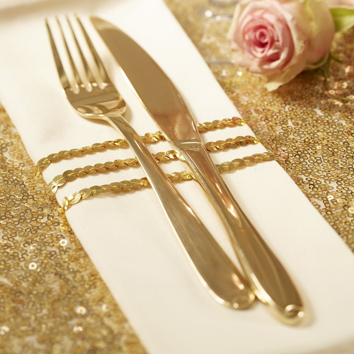Ruban sequins dorés gold 3M déco vase soliflore Ruban sequins dorés gold 3M déco vase soliflore