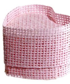 50 boites dragées coeur rose pâle rotin