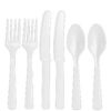 24 petits couverts en plastique blanc anniversaire enfant